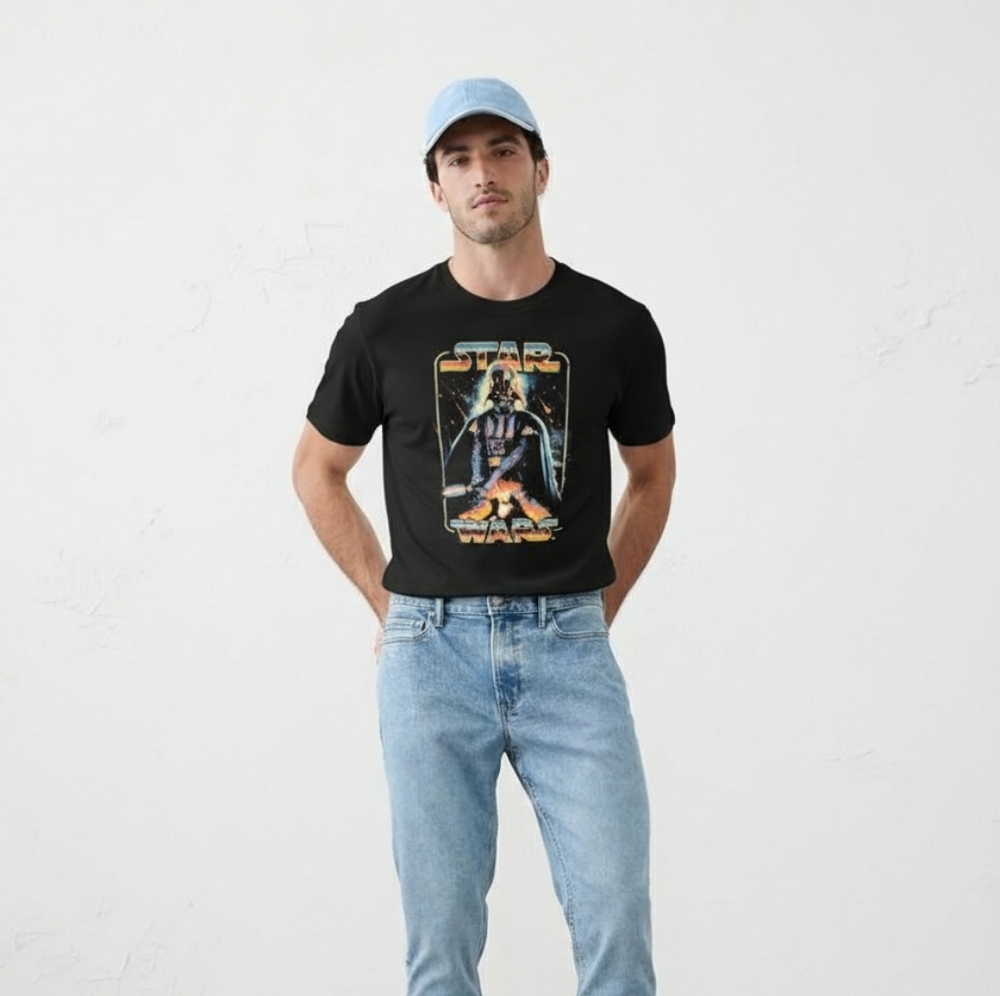 Star Wars Black Tee with Colorful Graphic